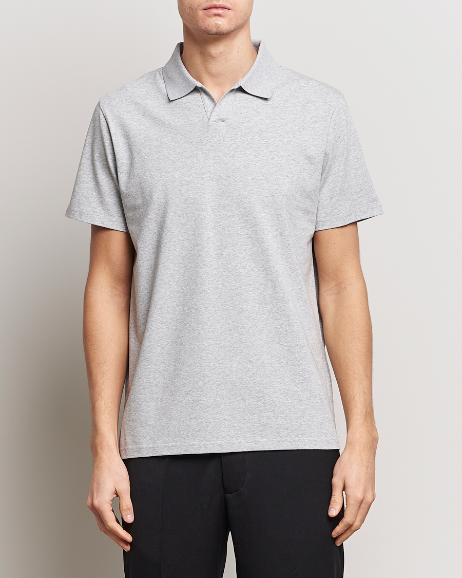 Herre | Polotrøjer | Filippa K | Soft Lycra Polo Tee Light Grey Melange