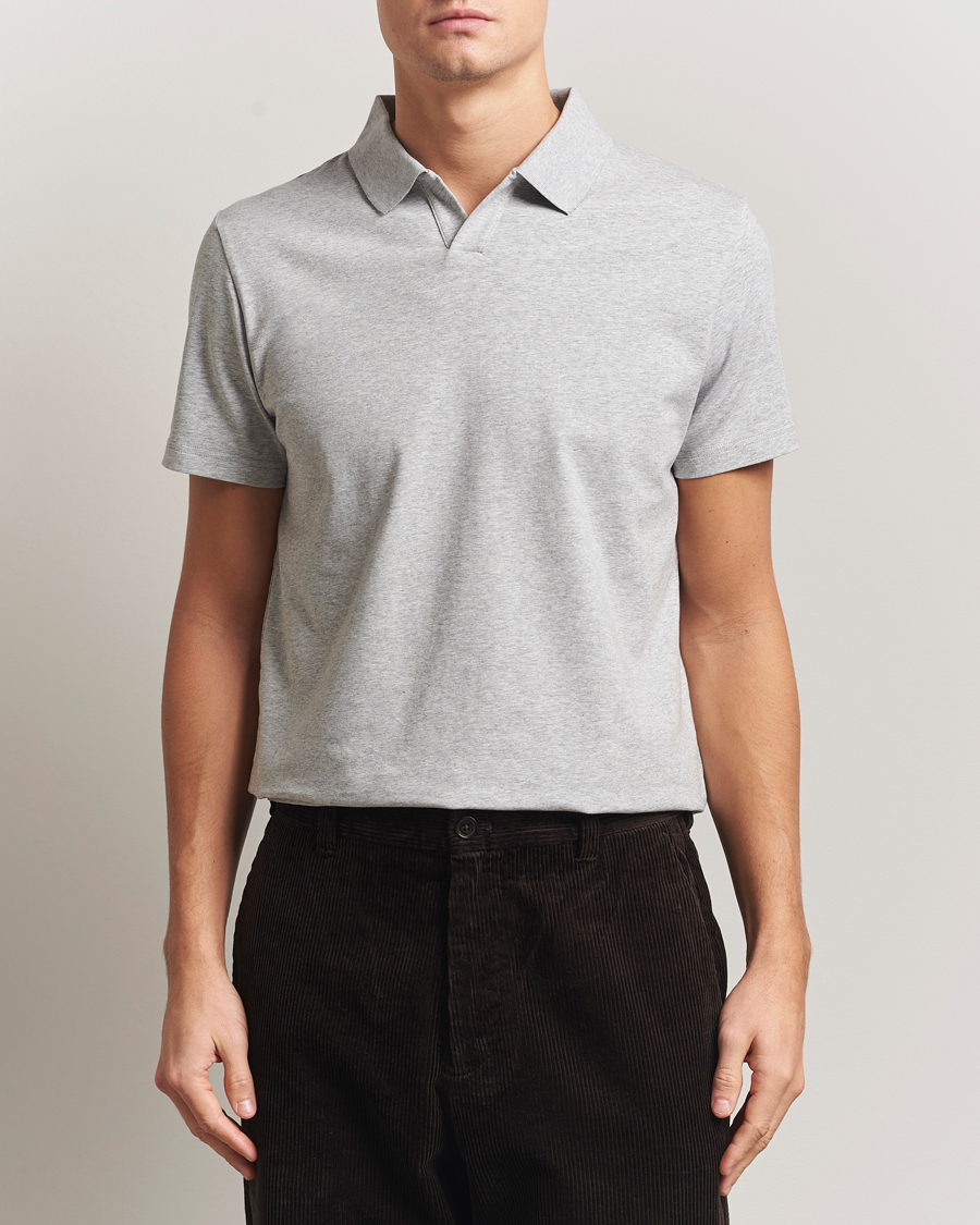 Herre | Polotrøjer | Filippa K | Soft Lycra Polo Tee Light Grey Melange