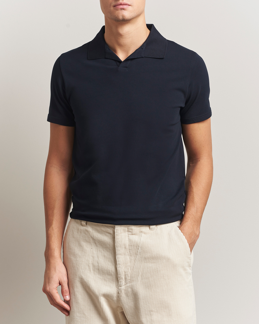 Herre | Polotrøjer | Filippa K | Soft Lycra Polo Tee Navy