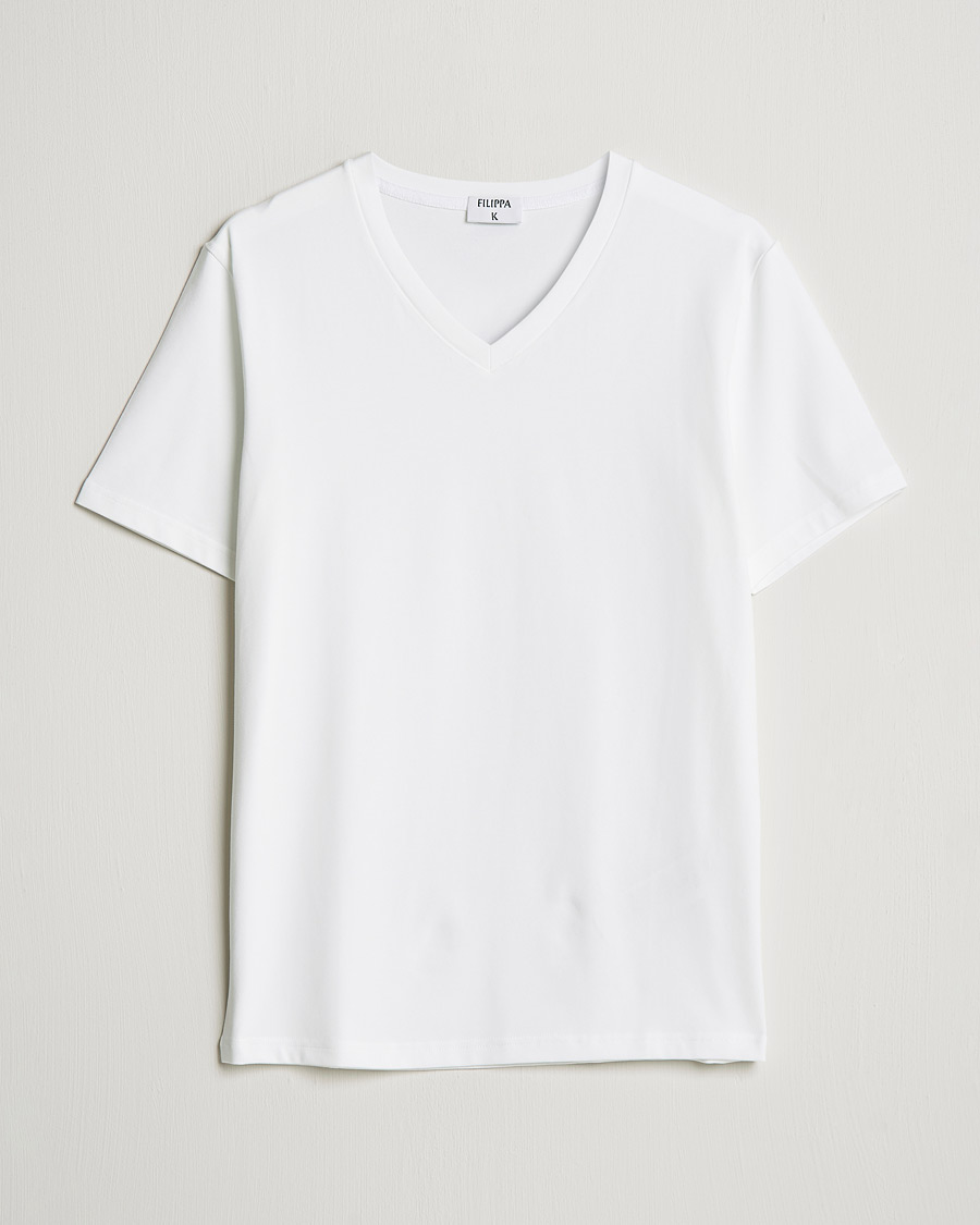 Herre | T-Shirts | Filippa K | Soft Lycra V-Neck Tee White