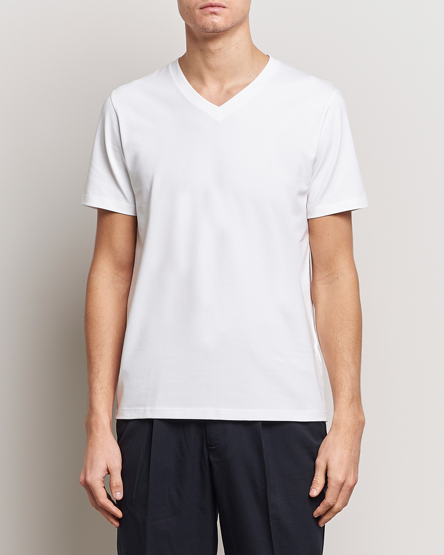 Herre |  | Filippa K | Soft Lycra V-Neck Tee White