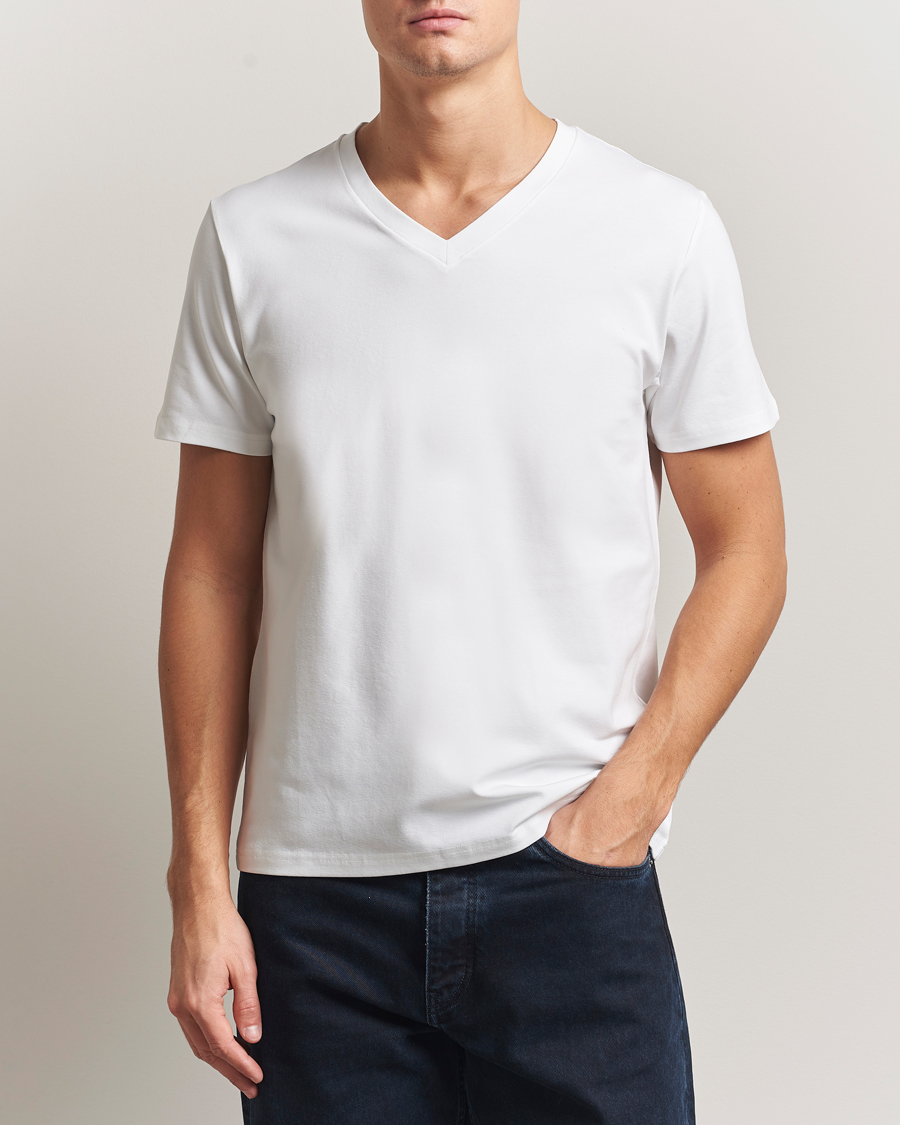 Herre | T-Shirts | Filippa K | Soft Lycra V-Neck Tee White