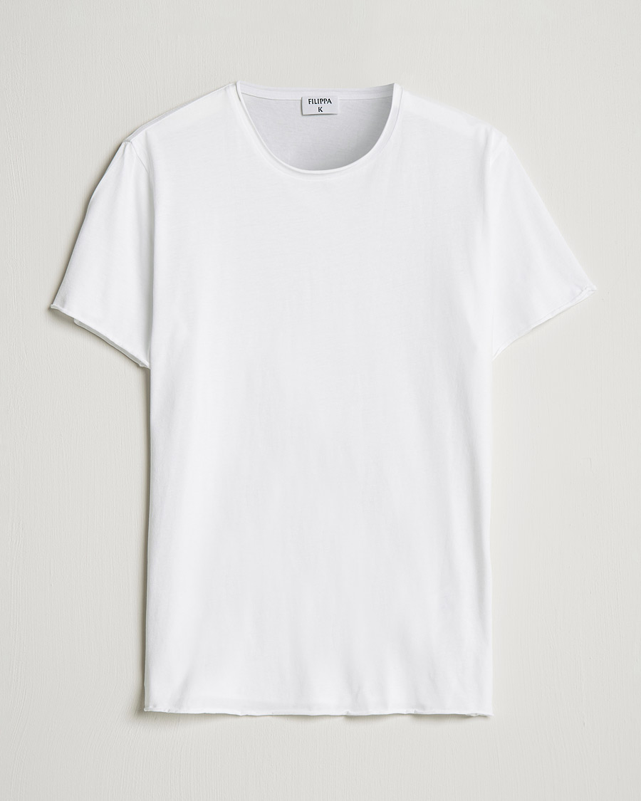 Herre | T-Shirt | Filippa K | Roll Neck Crew Neck Tee White
