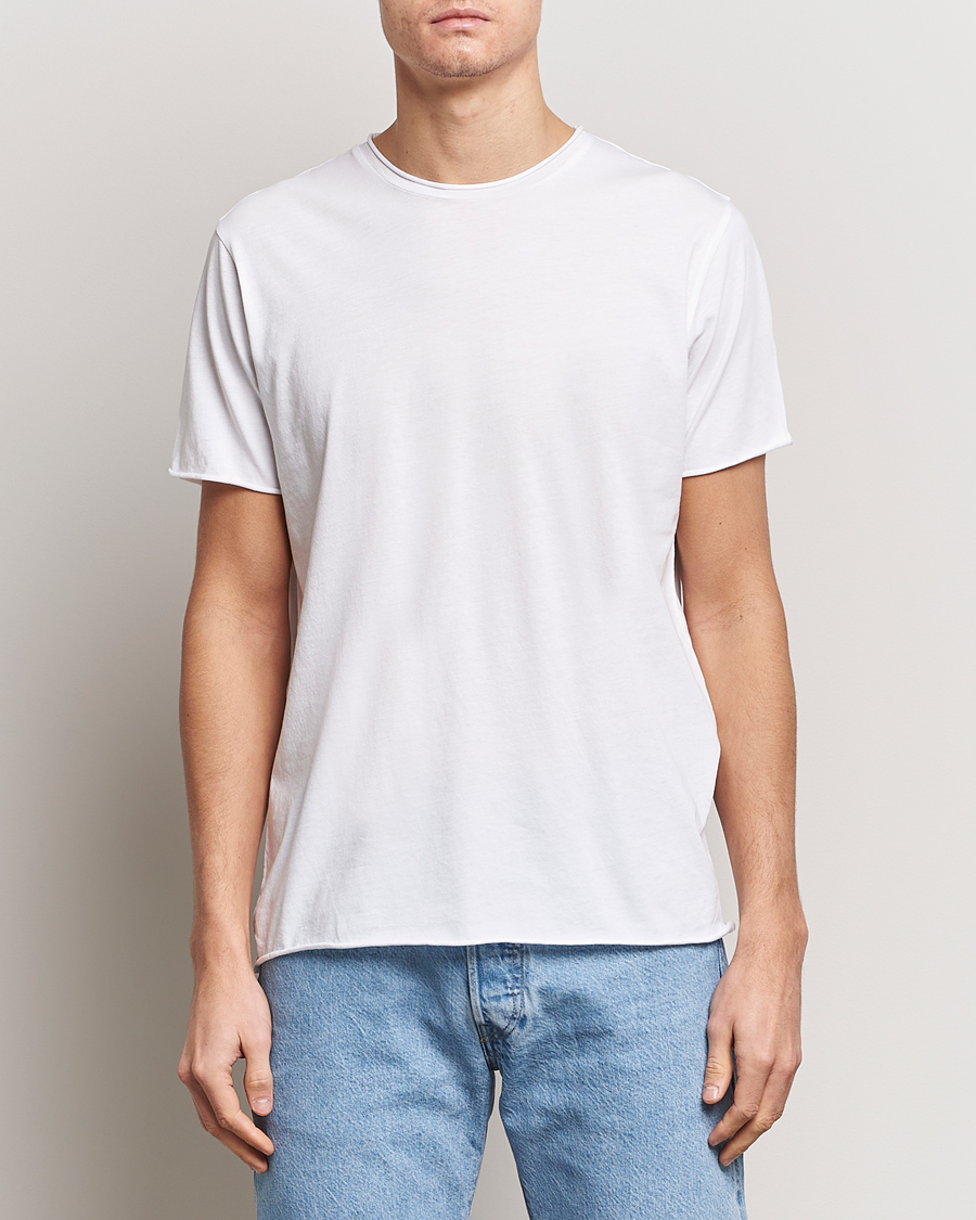 Filippa Roll Neck Crew Neck Tee White - CareOfCarl.dk