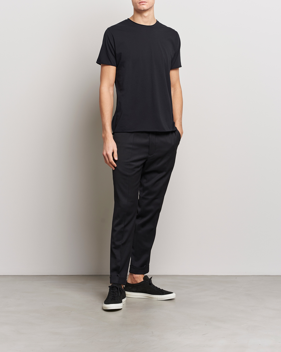 Herre | T-Shirts | Filippa K | Roll Neck Crew Neck Tee Black