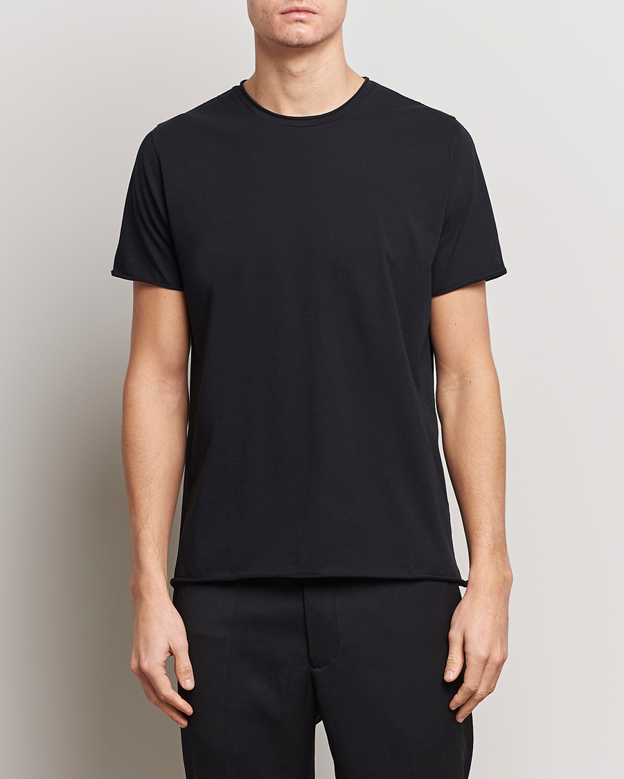 Herre | Sorte t-shirts | Filippa K | Roll Neck Crew Neck Tee Black