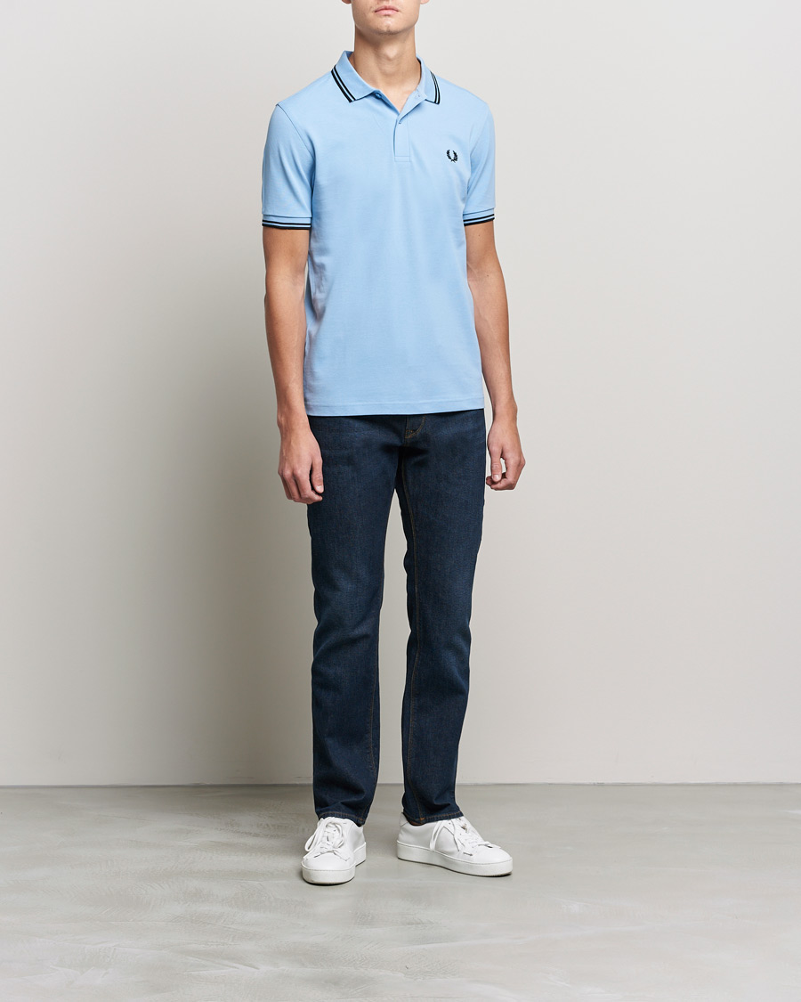 Herre | Polotrøjer | Fred Perry | Twin Tip Polo Sky Blue Black