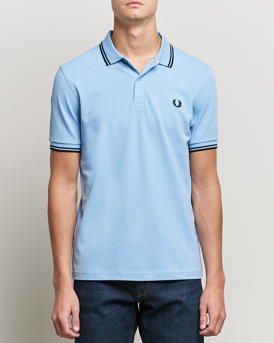 Herre | Polotrøjer | Fred Perry | Twin Tip Polo Sky Blue Black