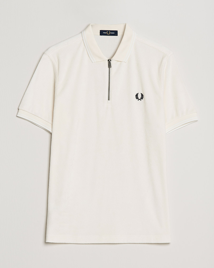 Herre | Polotrøjer | Fred Perry | Towelling Zip Neck Polo Ecru