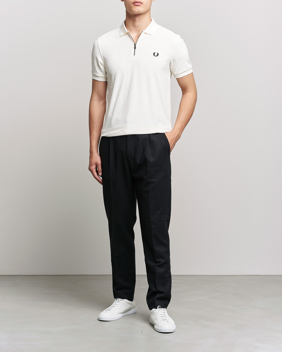Herre | Polotrøjer | Fred Perry | Towelling Zip Neck Polo Ecru