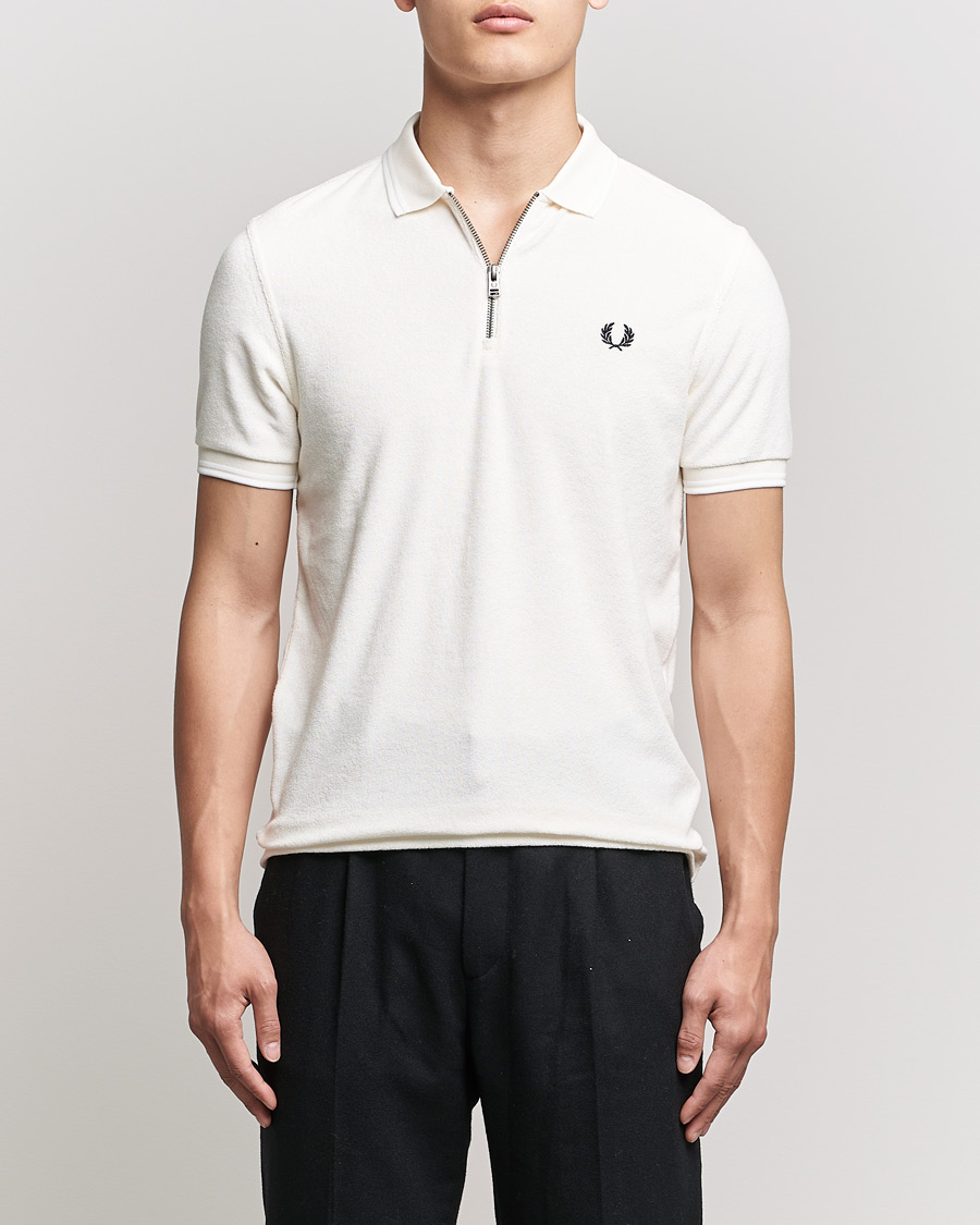 Herre | Polotrøjer | Fred Perry | Towelling Zip Neck Polo Ecru