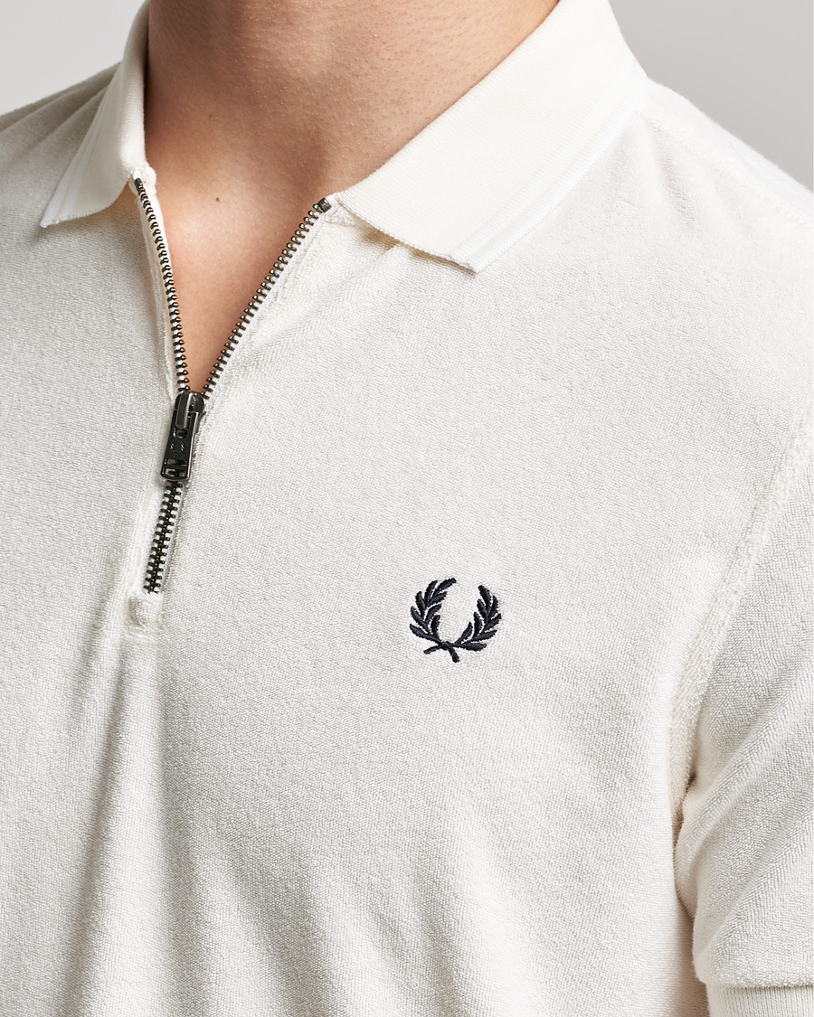 Herre | Polotrøjer | Fred Perry | Towelling Zip Neck Polo Ecru