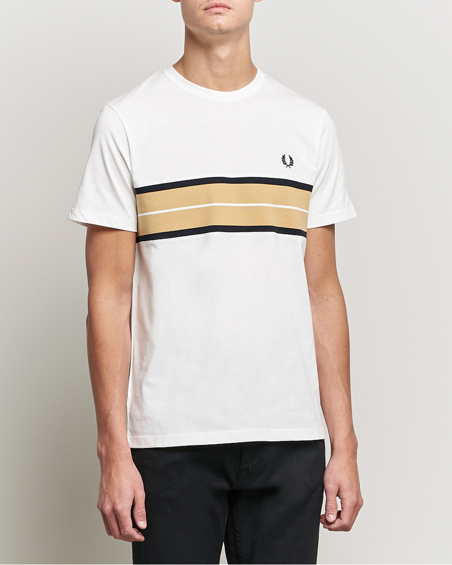 Herre | T-Shirts | Fred Perry | Tram Line Pannel Tee Snow White