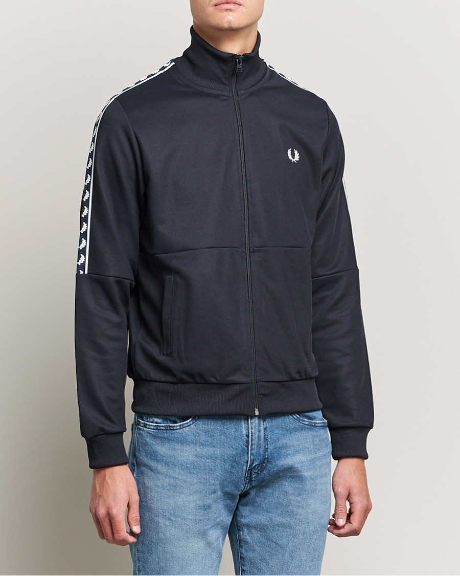 Herre | Trøjer | Fred Perry | Pannel Taped Track Jacket Navy