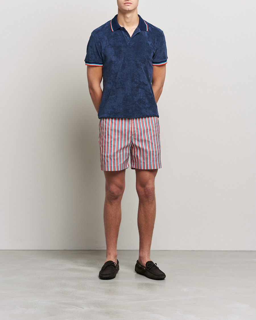 Herre | Orlebar Brown | Orlebar Brown | Jarrett Towelling Striped Tipping Polo Navy