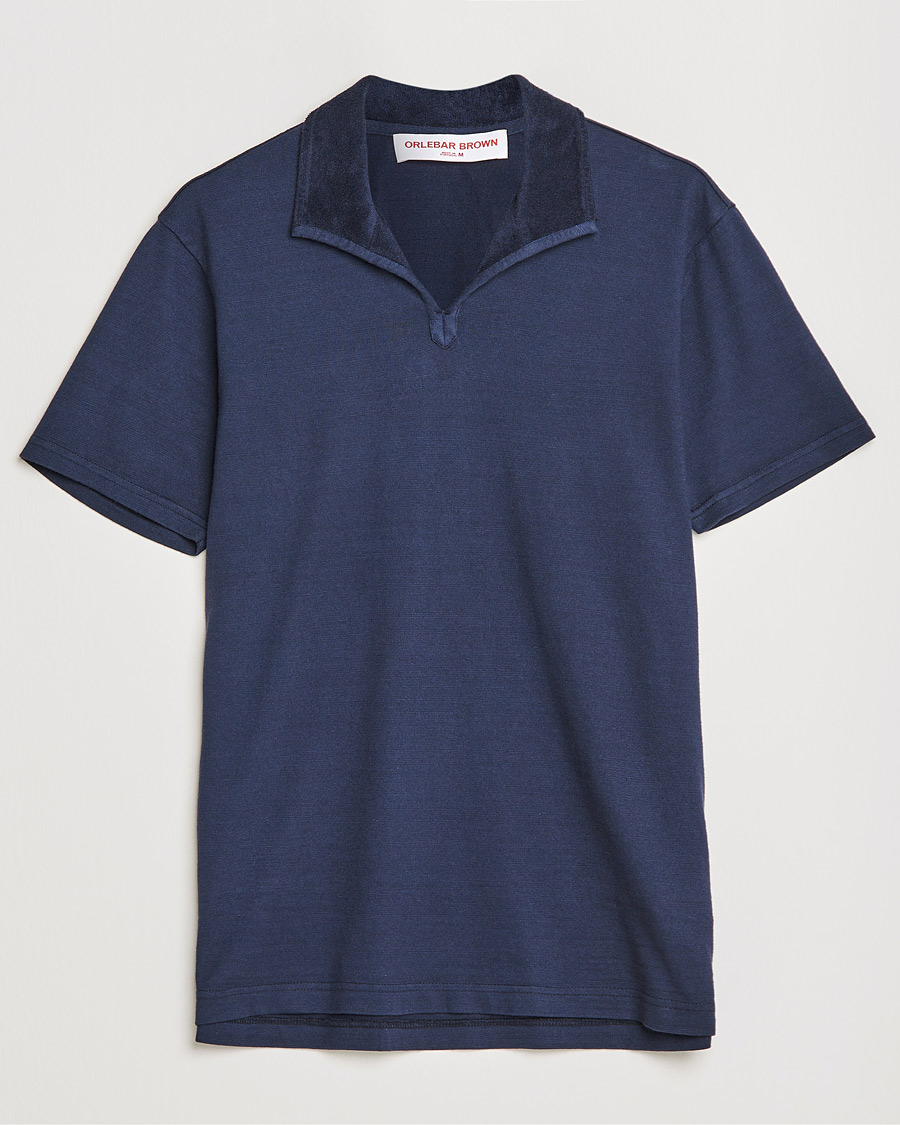 Herre | Polotrøjer | Orlebar Brown | Albert GD Towelling Trim Polo Night Iris