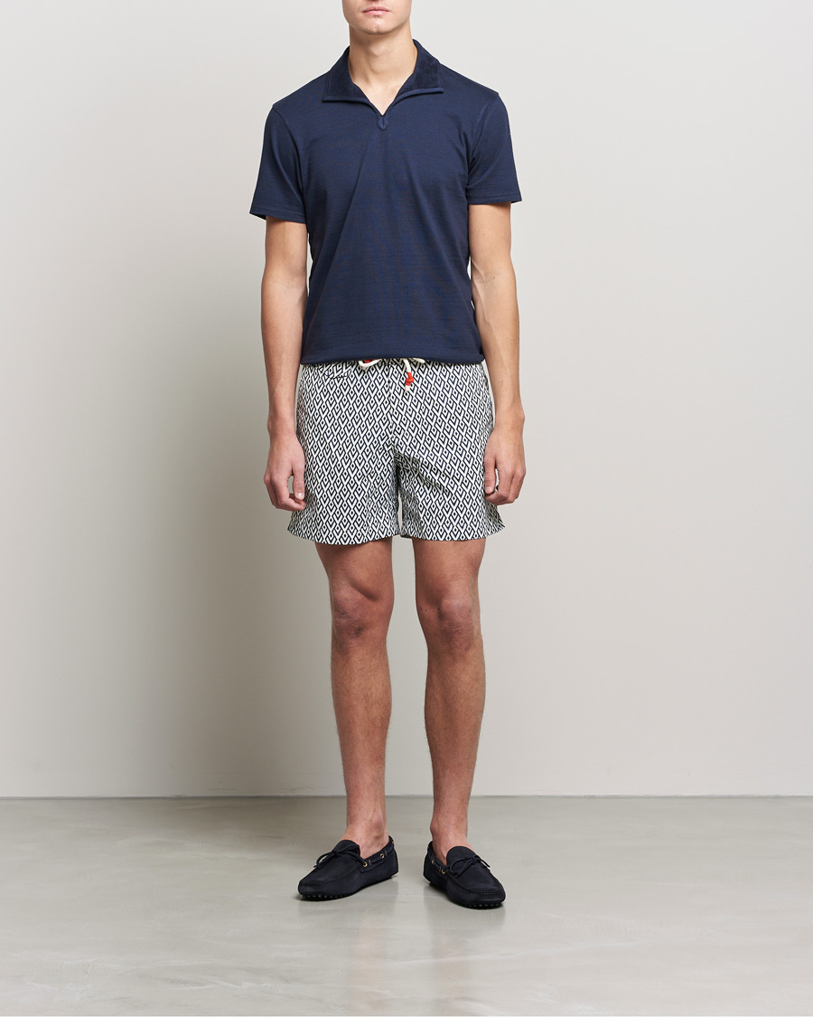Herre | Polotrøjer | Orlebar Brown | Albert GD Towelling Trim Polo Night Iris