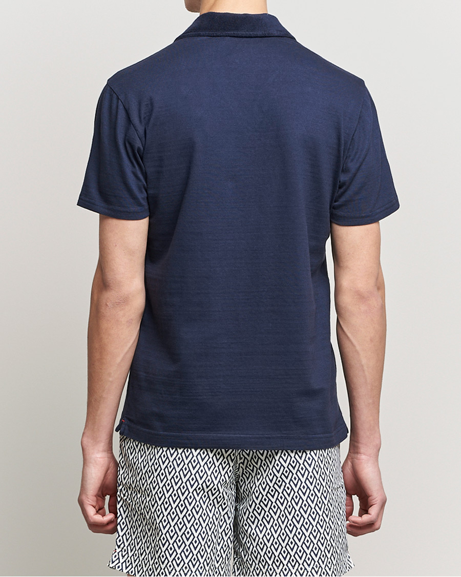 Herre | Polotrøjer | Orlebar Brown | Albert GD Towelling Trim Polo Night Iris