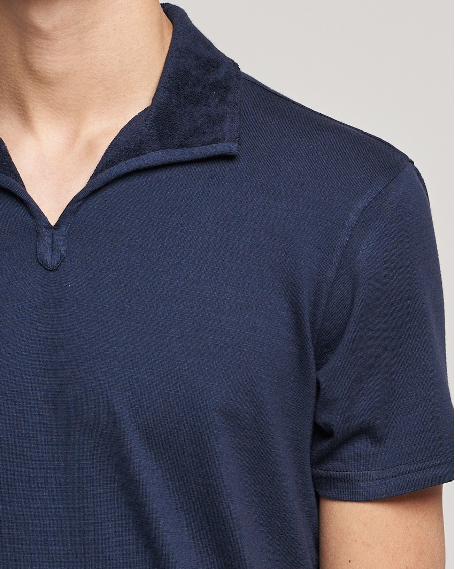 Herre | Polotrøjer | Orlebar Brown | Albert GD Towelling Trim Polo Night Iris