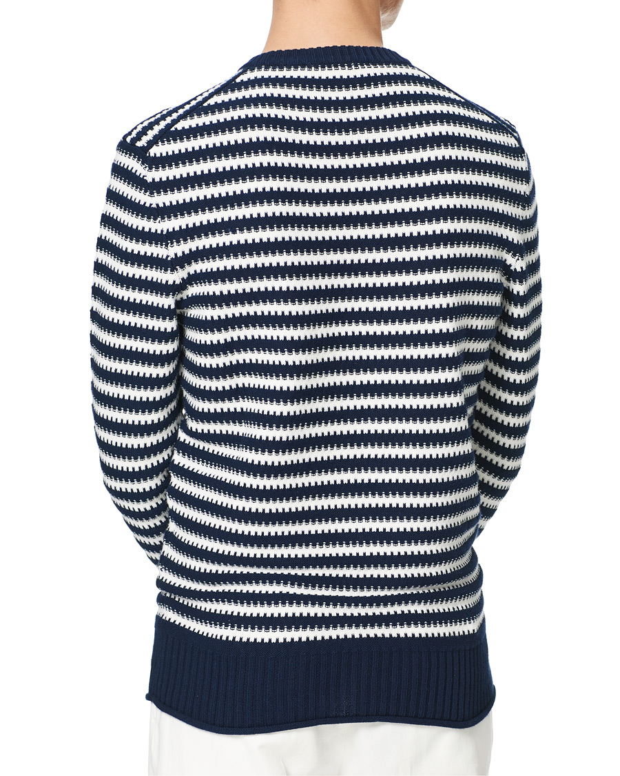 Herre | Trøjer | Orlebar Brown | Ned Classic Stripe Organic Cotton Jumper Navy/White Sand