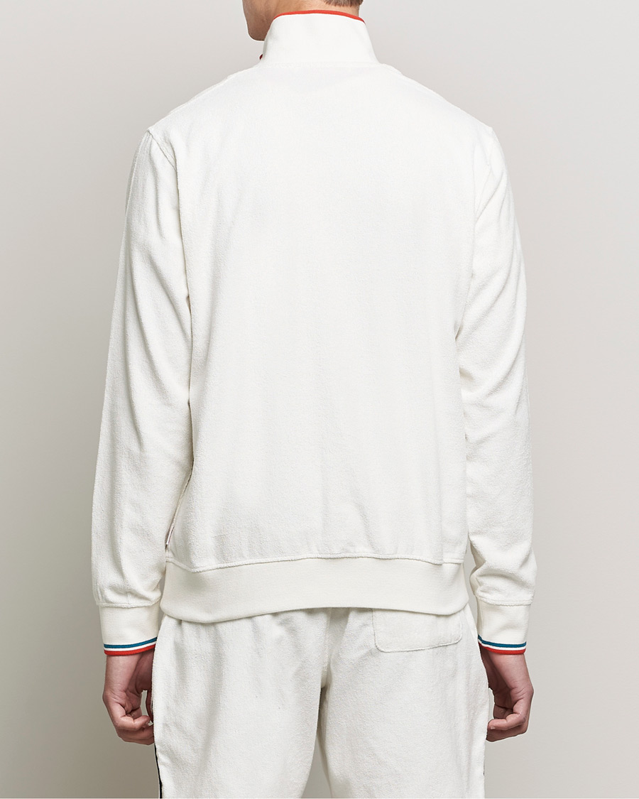 Herre | Trøjer | Orlebar Brown | Nielson OB Stripe Towelling Half Zip White Sand
