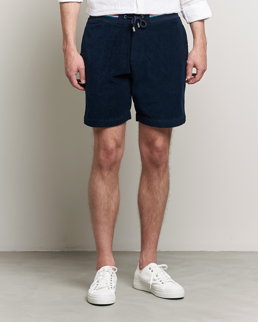 Herre | Terry | Orlebar Brown | Afador OB Stripe Towelling Shorts Navy
