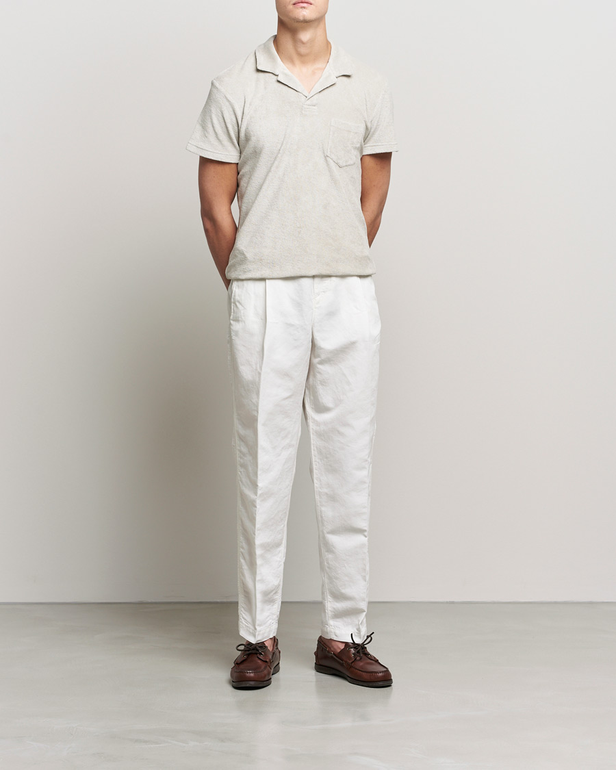 Herre | Orlebar Brown | Orlebar Brown | Dunmore Linen/Cotton Trousers White Sand
