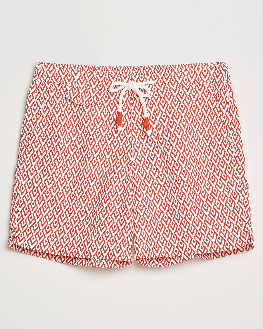 Herre | Badebukser | Orlebar Brown | Standard Cano Printed Swimshorts Summer Red/Cloud