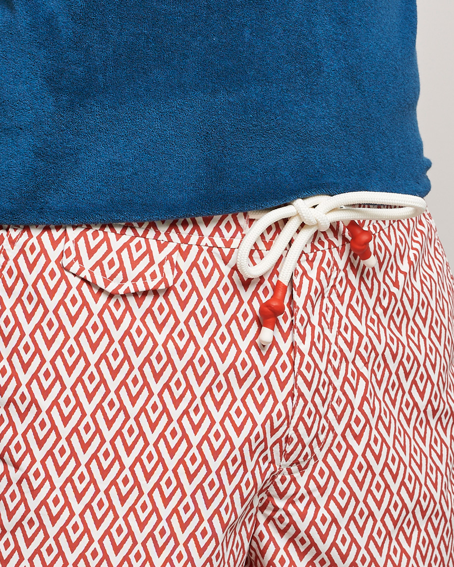 Herre | Badebukser | Orlebar Brown | Standard Cano Printed Swimshorts Summer Red/Cloud