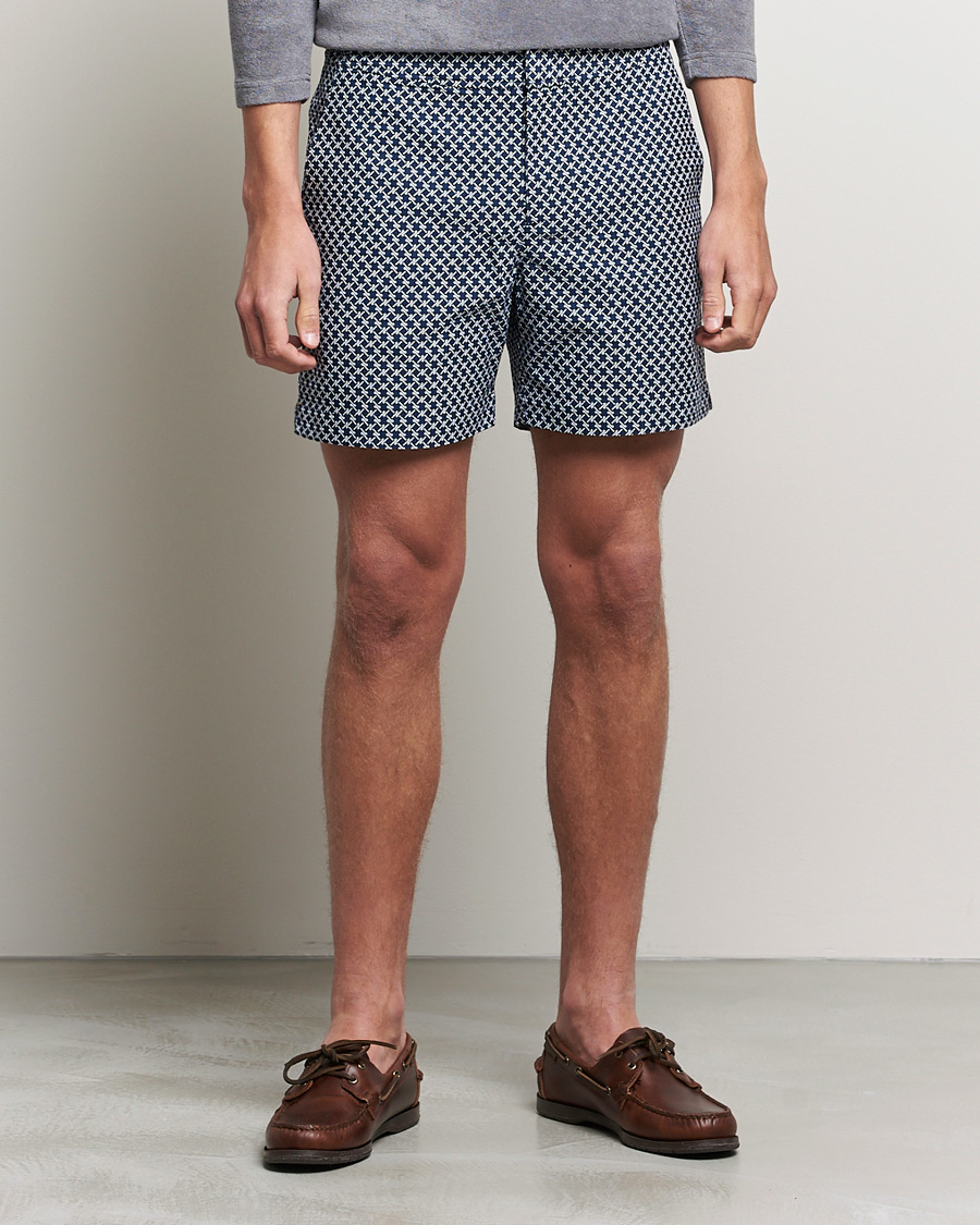 Herre | Badebukser | Orlebar Brown | Bulldog Seglas Jacquard Swimshorts Night Iris/Cloud