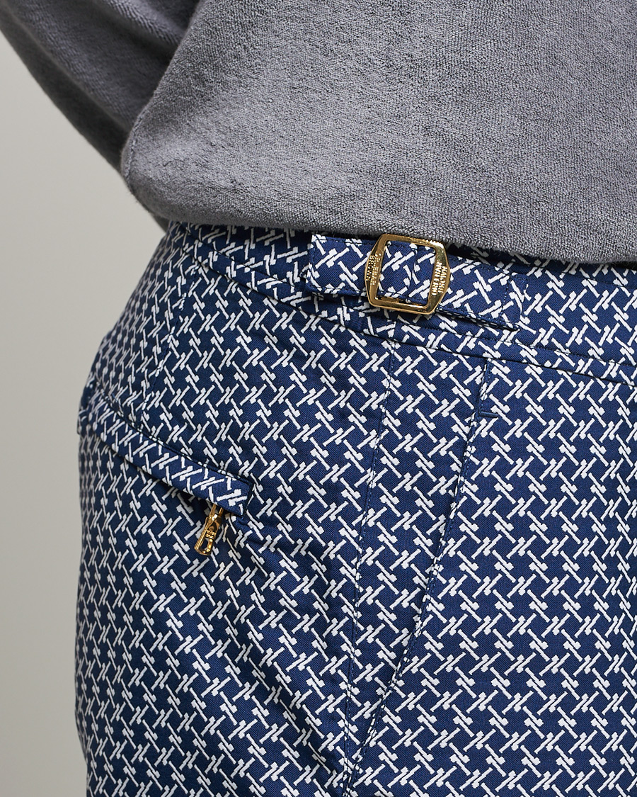 Herre | Badebukser | Orlebar Brown | Bulldog Seglas Jacquard Swimshorts Night Iris/Cloud