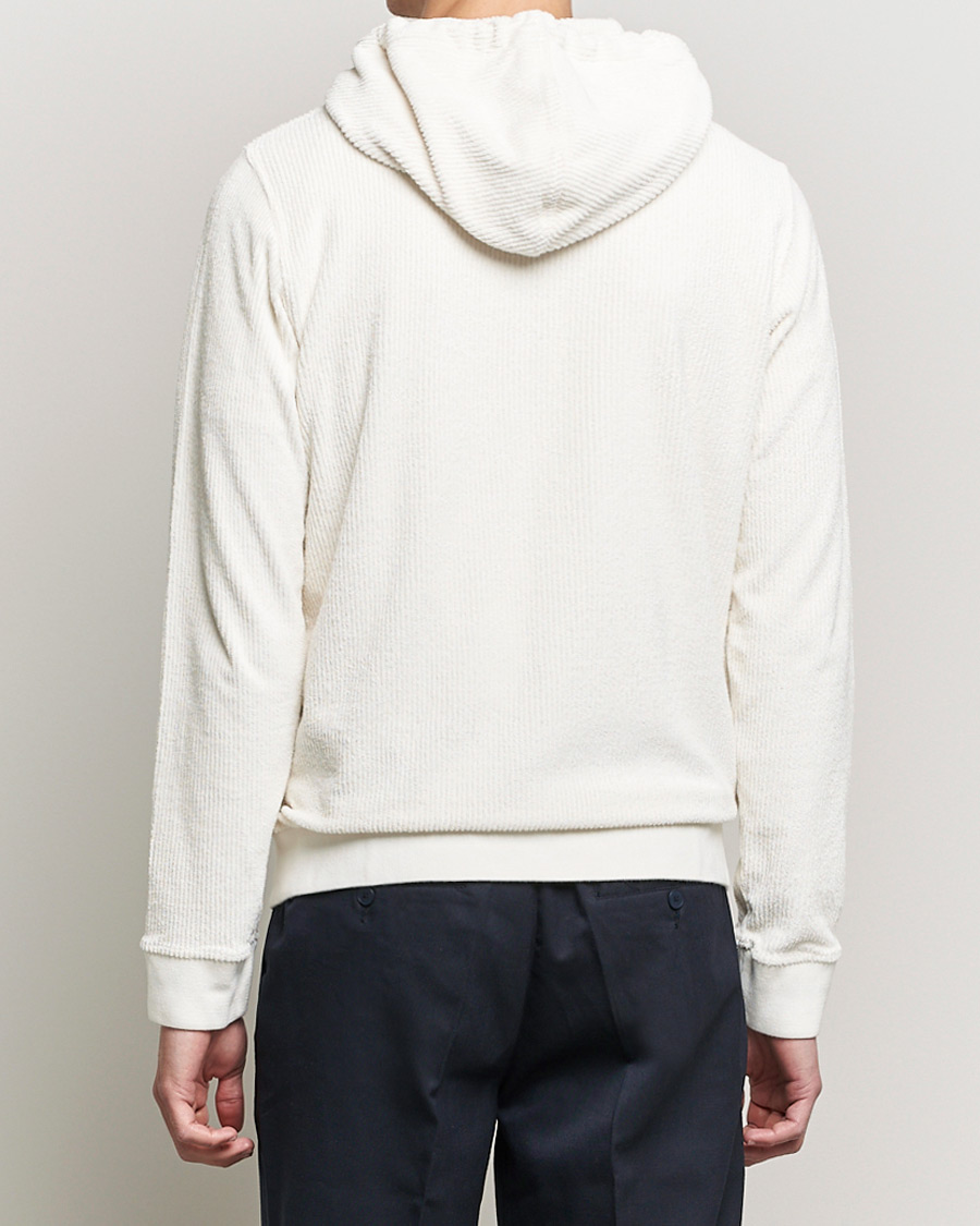 Herre | Trøjer | Orlebar Brown | Matthers DN Towelling Racked Zip Hood White Sand