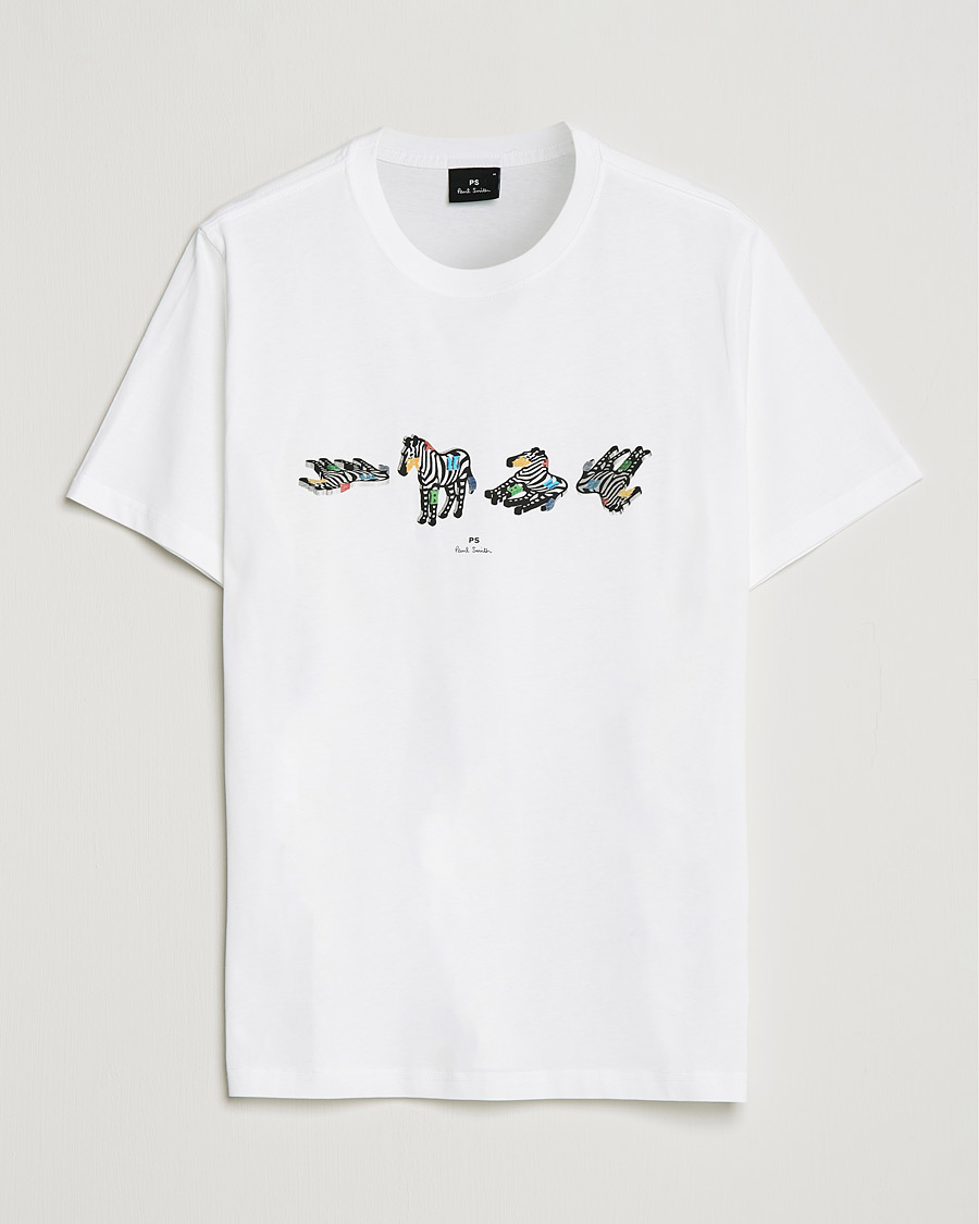 Herre | T-Shirts | PS Paul Smith | Zebras Organic Cotton Tee White