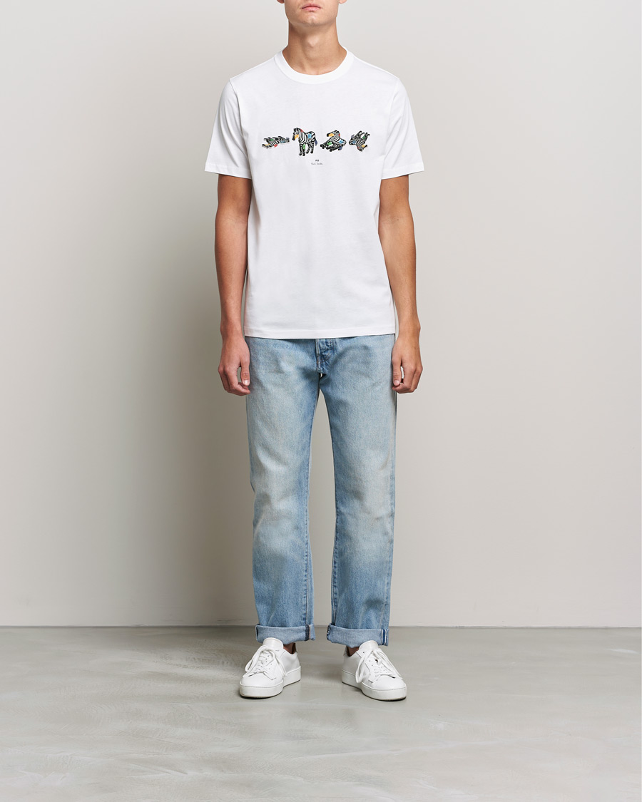 Herre | T-Shirts | PS Paul Smith | Zebras Organic Cotton Tee White