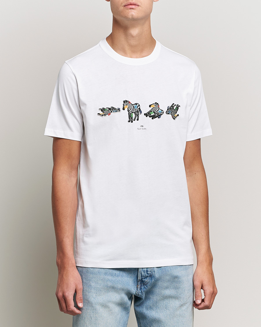 Herre | T-Shirts | PS Paul Smith | Zebras Organic Cotton Tee White