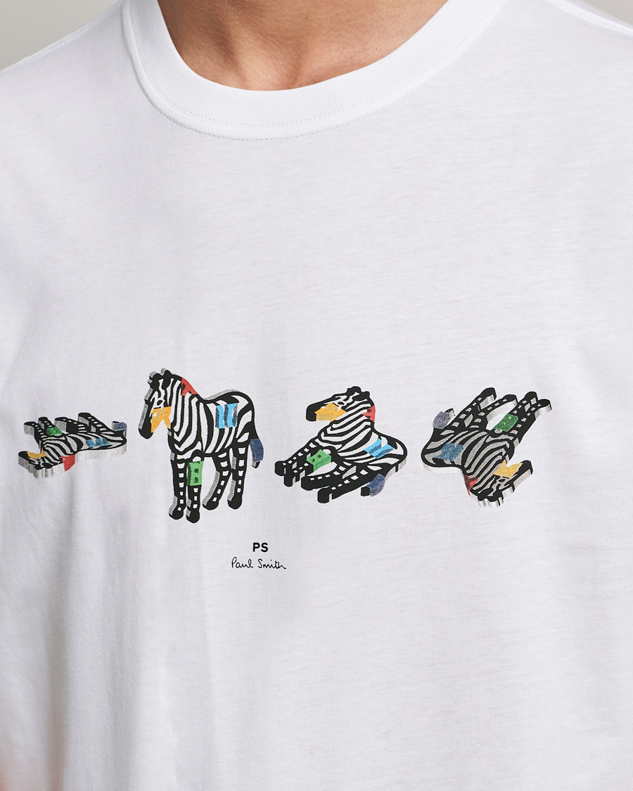 Herre | T-Shirts | PS Paul Smith | Zebras Organic Cotton Tee White