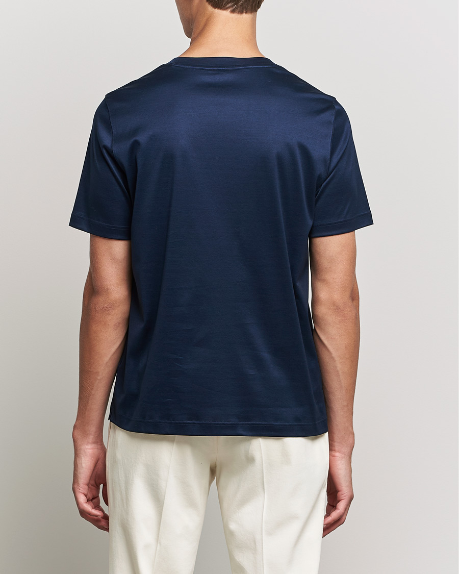 Herre | T-Shirts | Eton | Filo Di Scozia Cotton T-Shirt Navy
