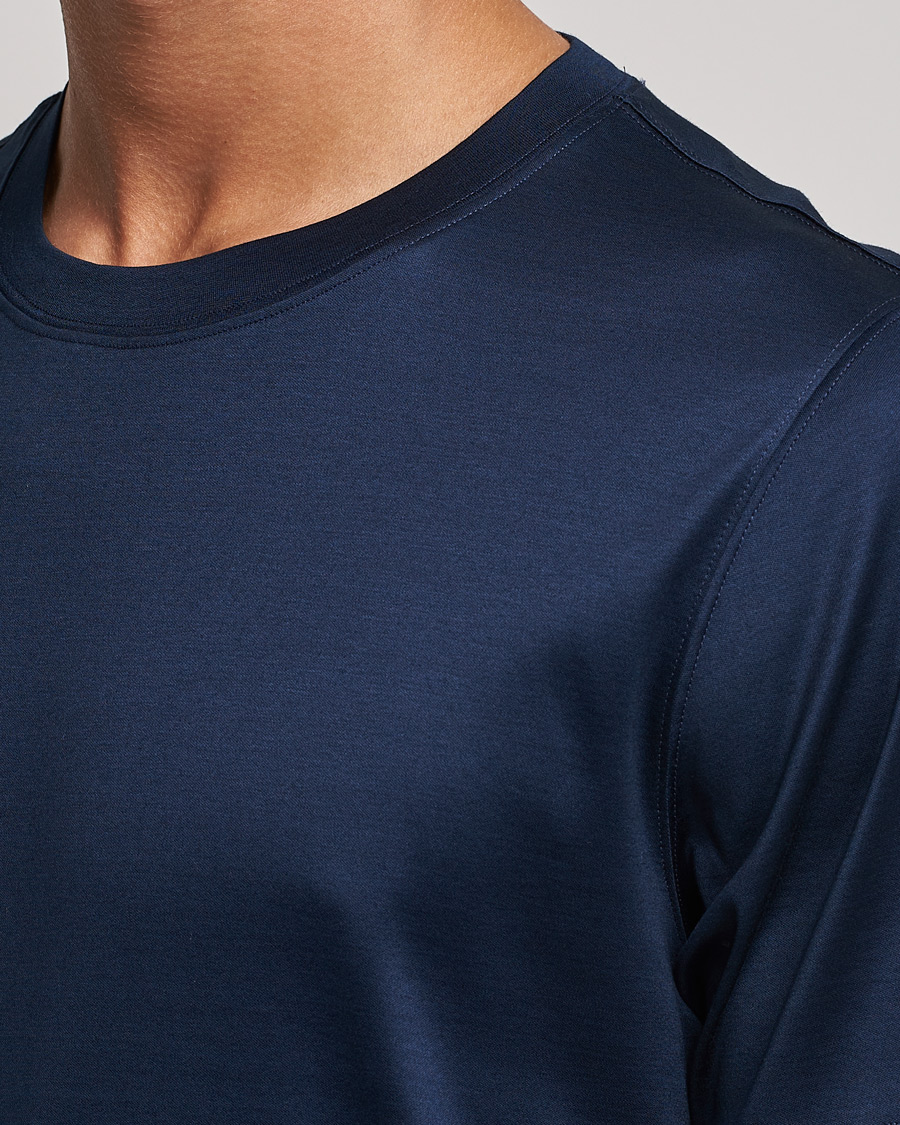 Herre | T-Shirts | Eton | Filo Di Scozia Cotton T-Shirt Navy