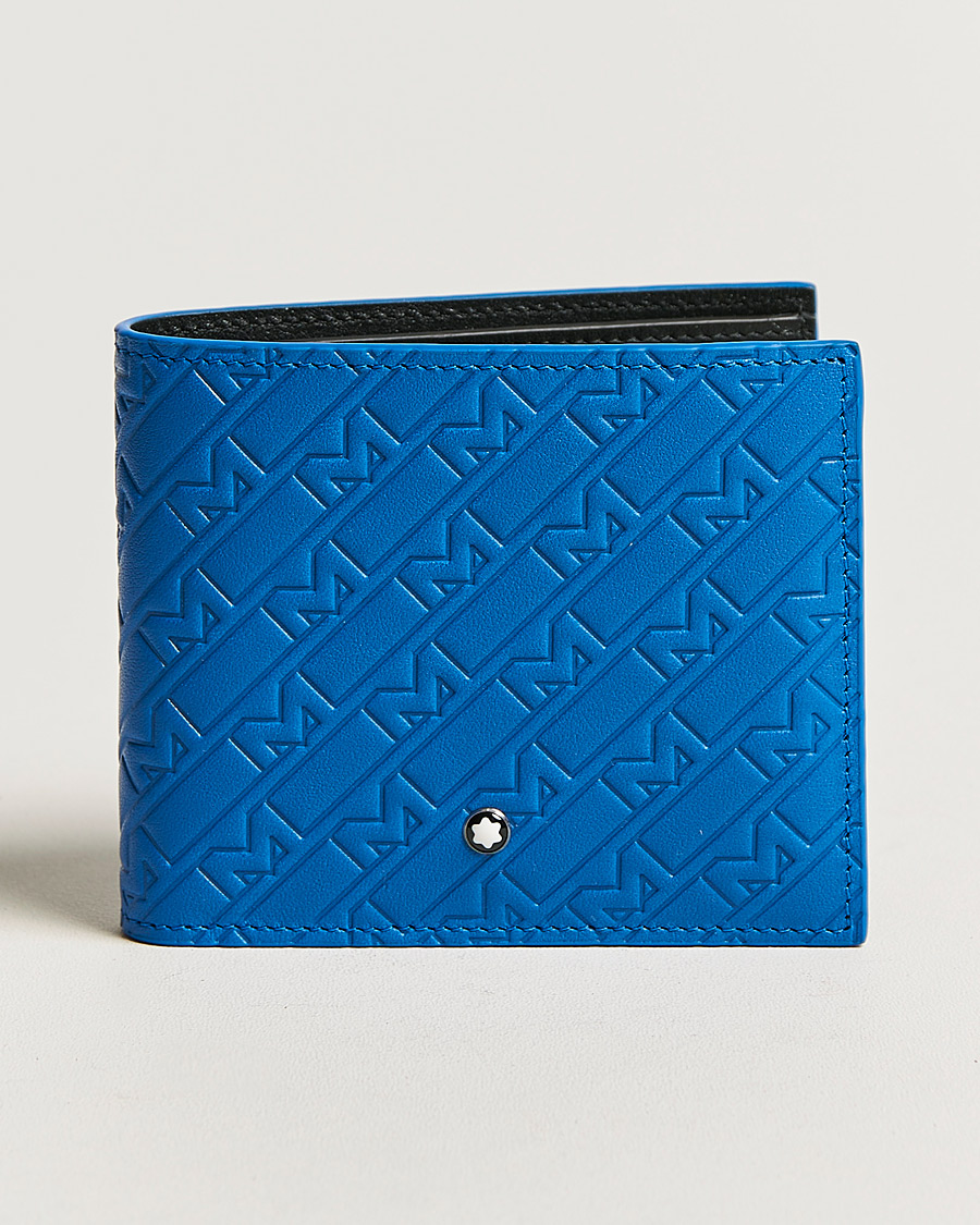 Herre | Montblanc M Gram Leather Wallet 8cc Blue | Montblanc | M Gram Leather Wallet 8cc Blue