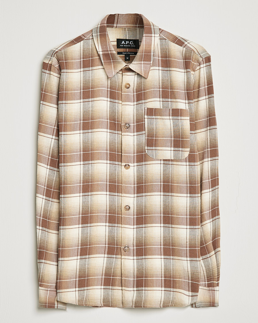 Herre | Skjorter | A.P.C. | Trek Overshirt Beige Check