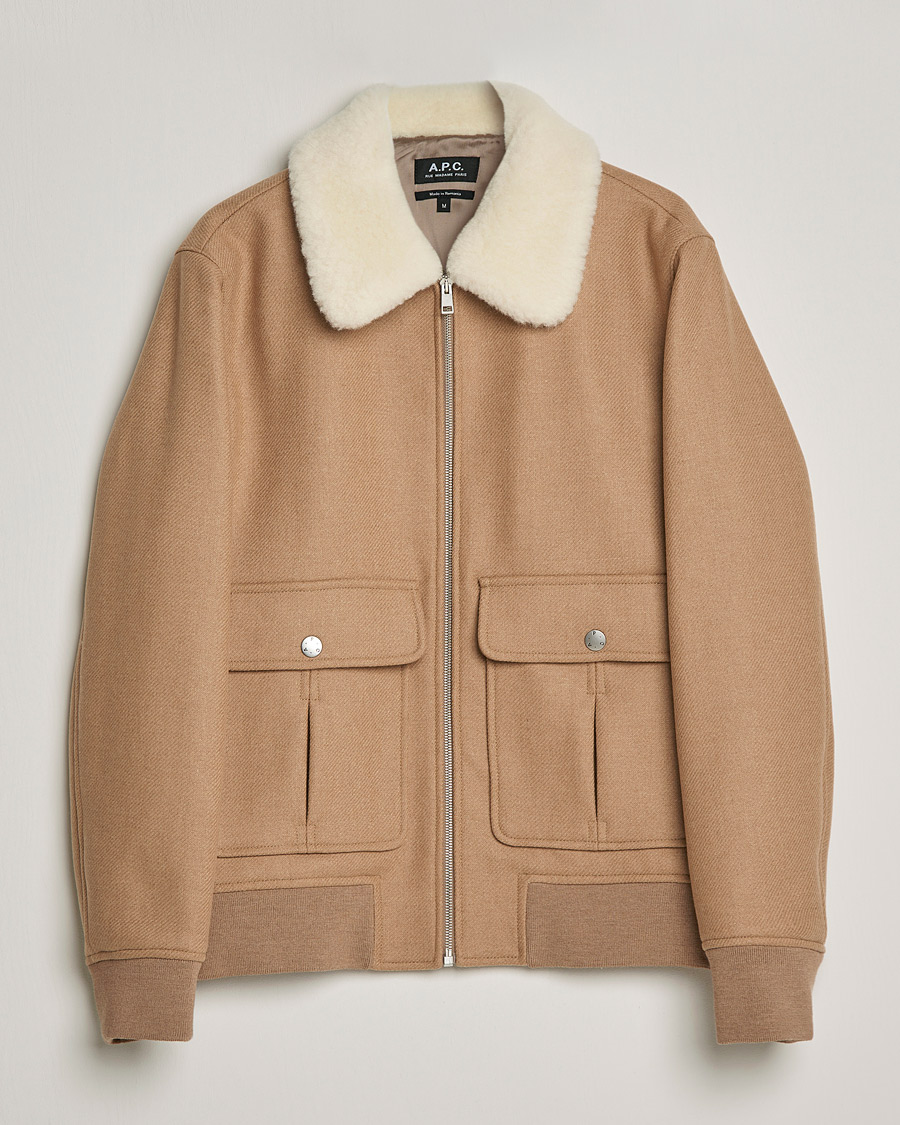 Herre | Jakker | A.P.C. | Ben Shearling Bomber Jacket Beige