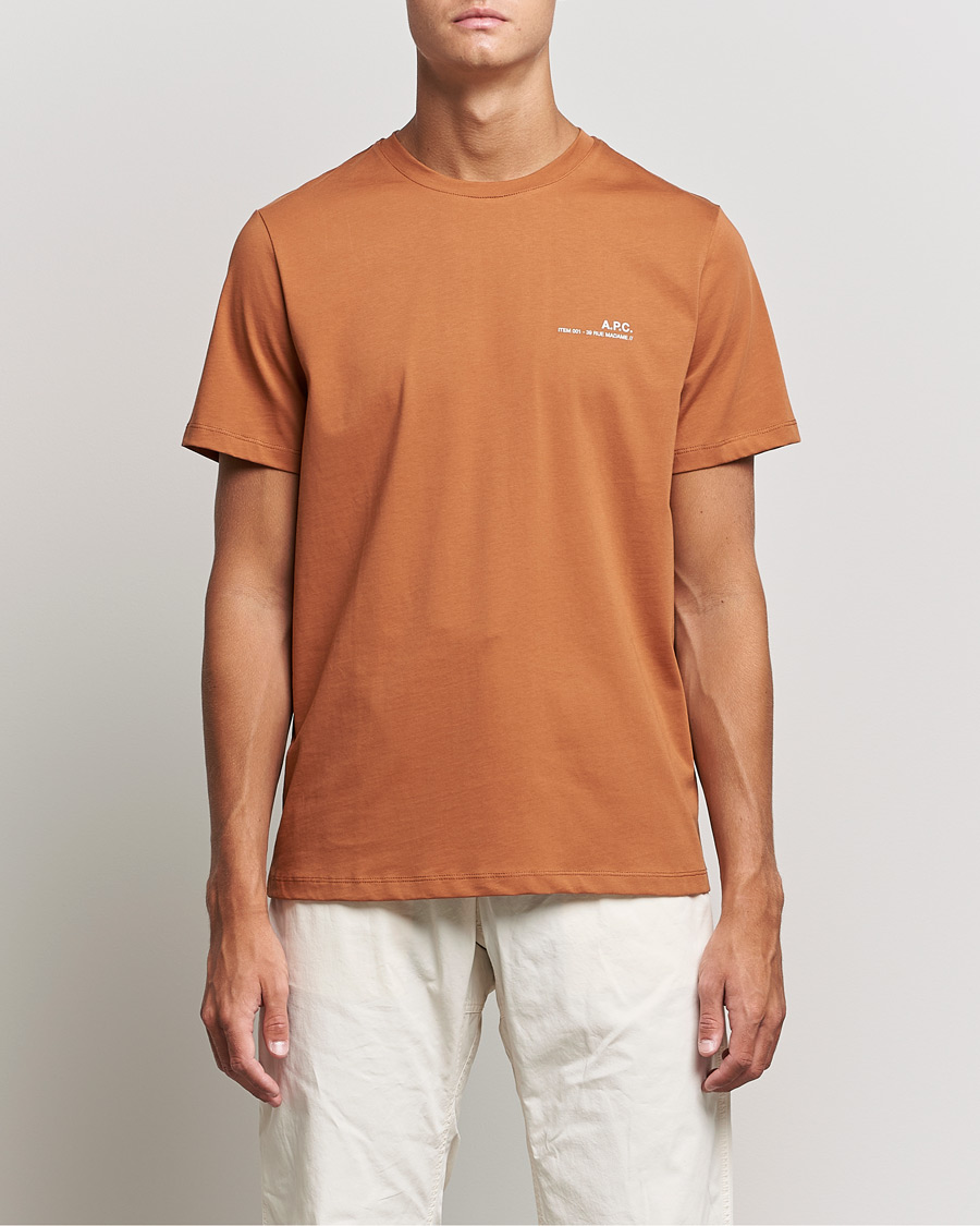 Herre | Kortærmede t-shirts | A.P.C. | Item Short Sleeve T-Shirt Terracotta