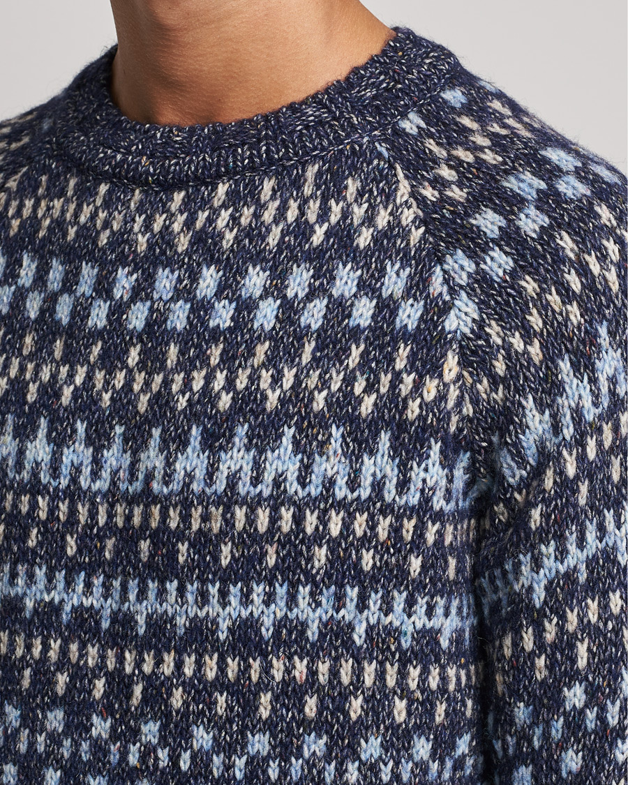 Herre | Trøjer | A.P.C. | Leonard Jacquard Pullover Blue Heather