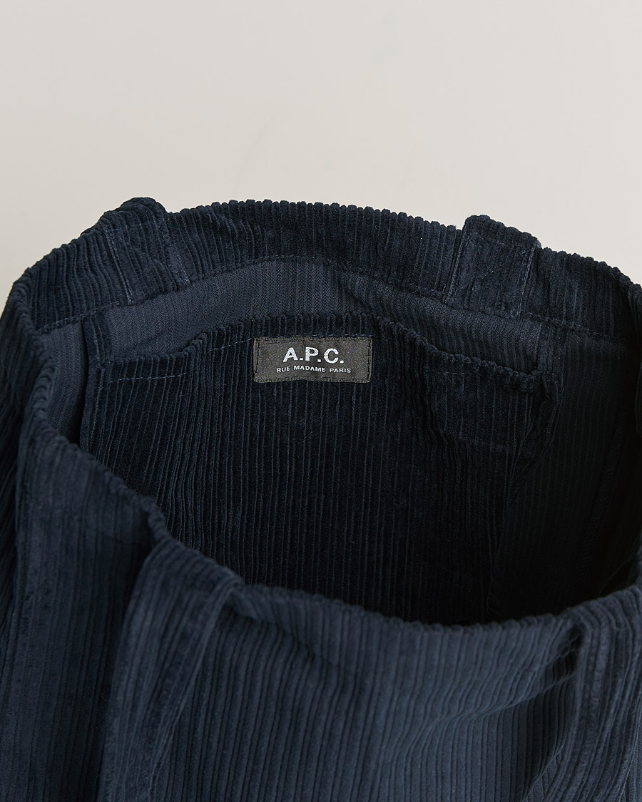 Herre | A.P.C. Lou Corduroy Tote Bag Navy | A.P.C. | Lou Corduroy Tote Bag Navy
