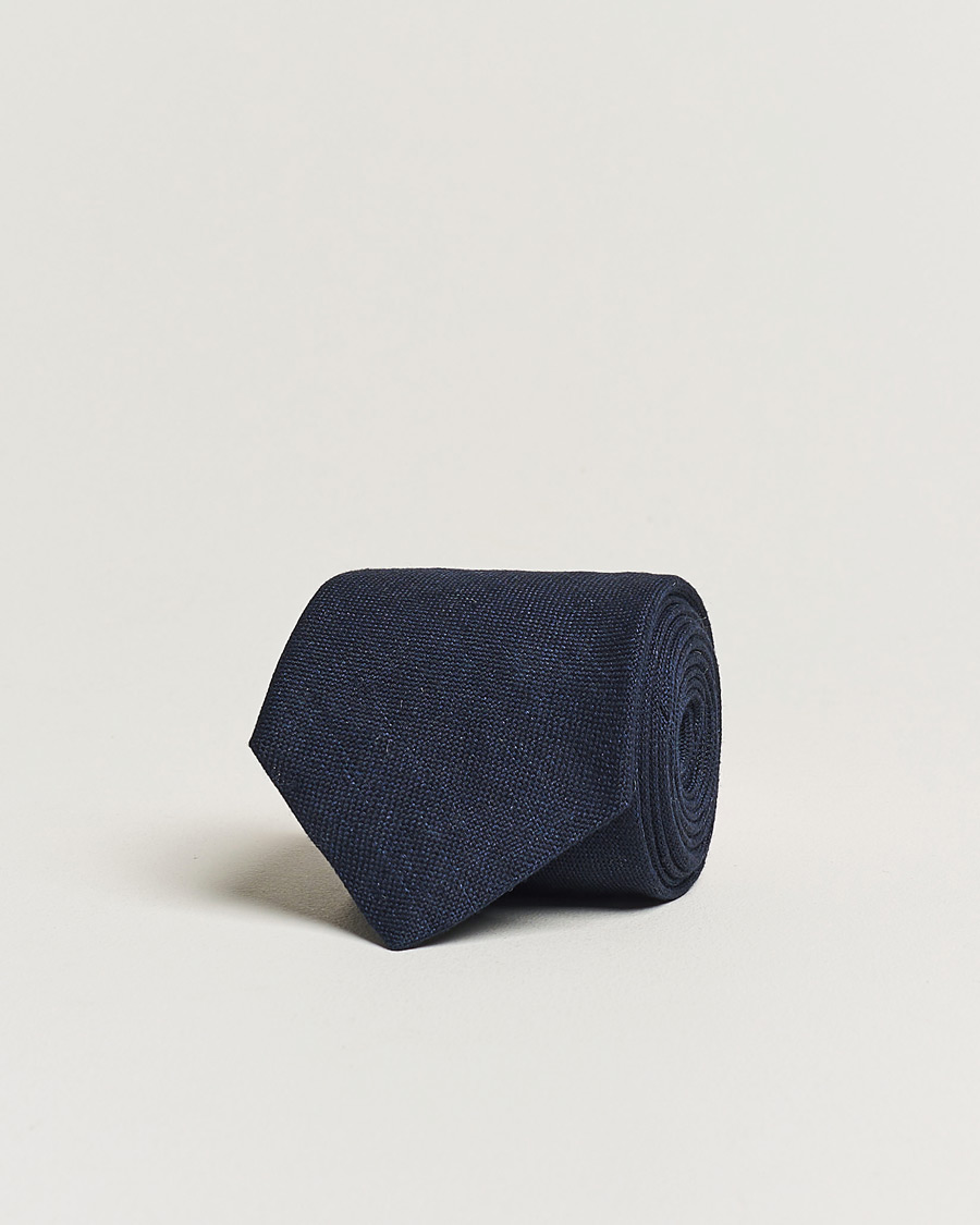 Herre | Slips | Amanda Christensen | Amanda ChristensenHopsack Linen 8cm TieNavy