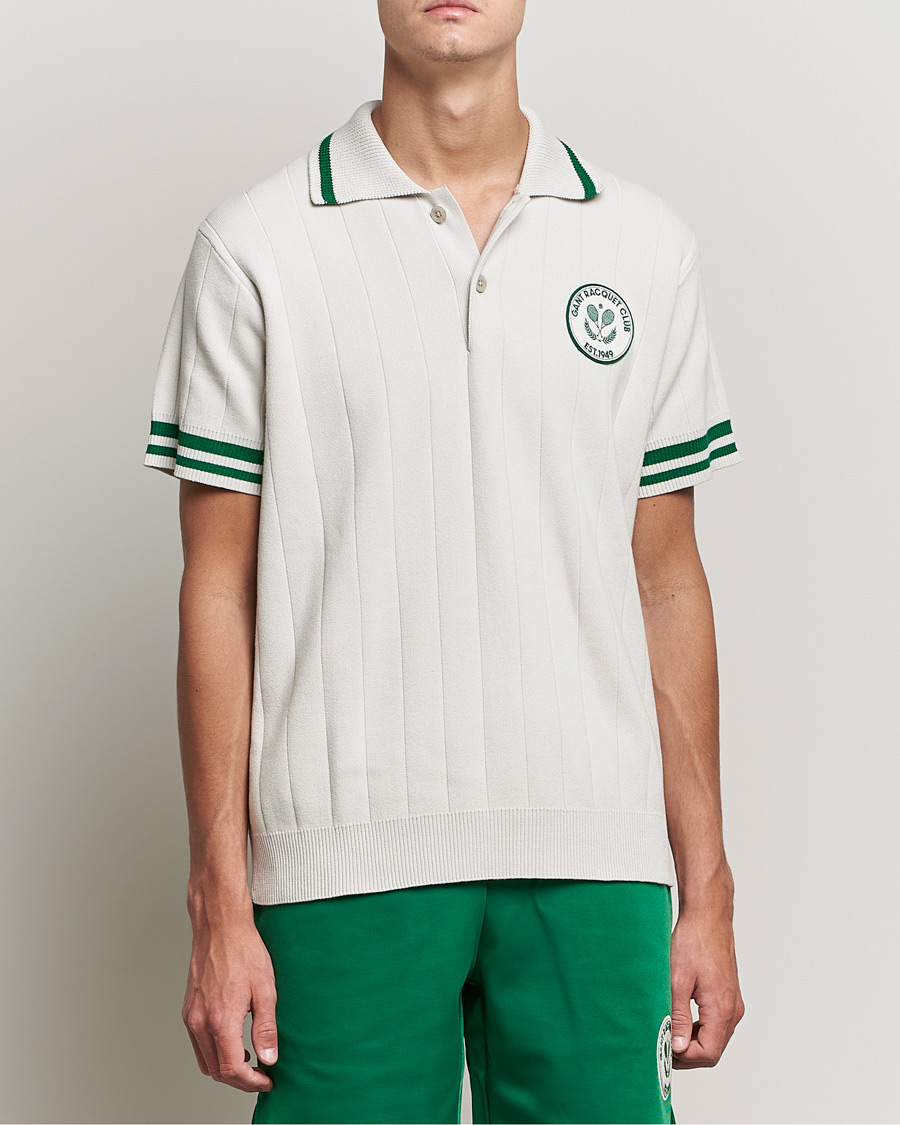 Herre | Polotrøjer | GANT | Raquet Club Knitted Polo Creme
