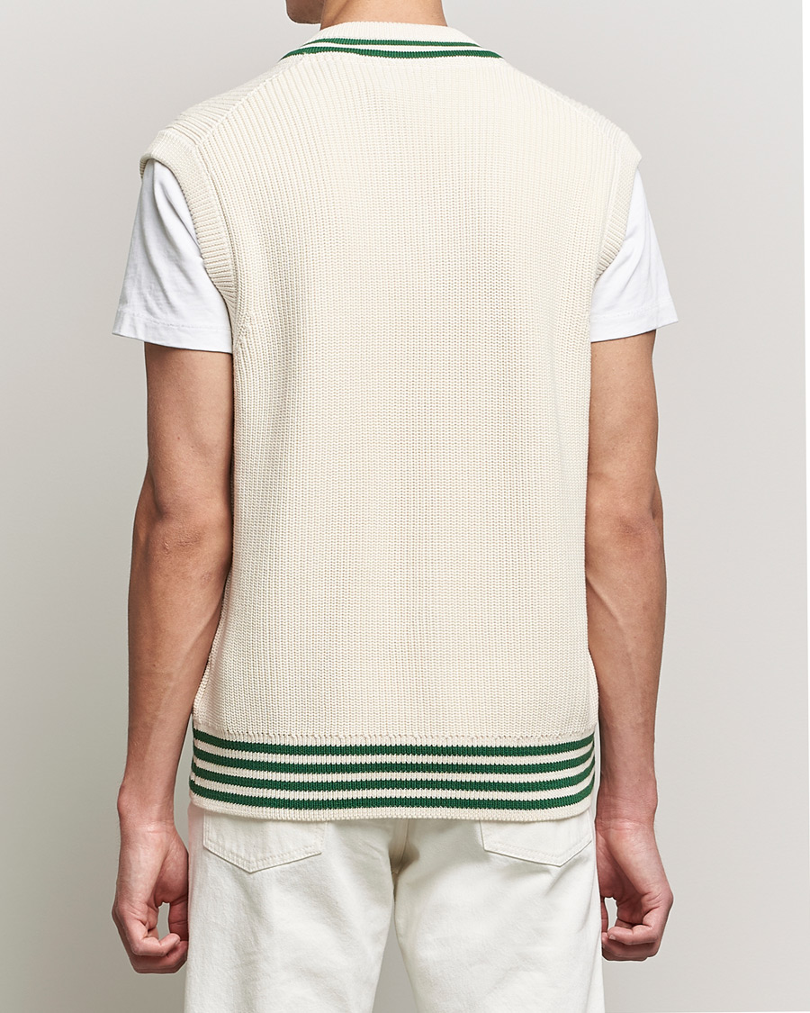 Herre | Trøjer | GANT | Ribbed Cricket Knitted Slipover Creme