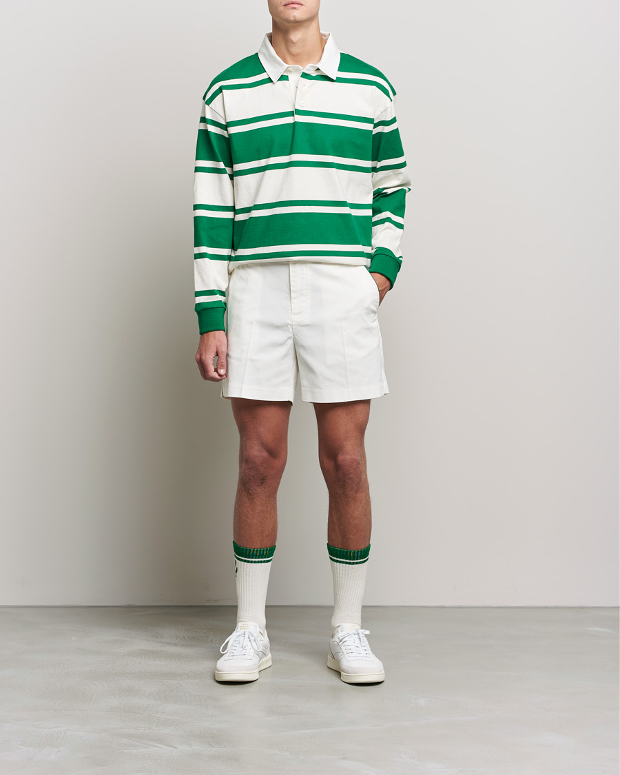 Herre | Rugbytrøjer | GANT | Barstriped Heavy Rugger Green/White