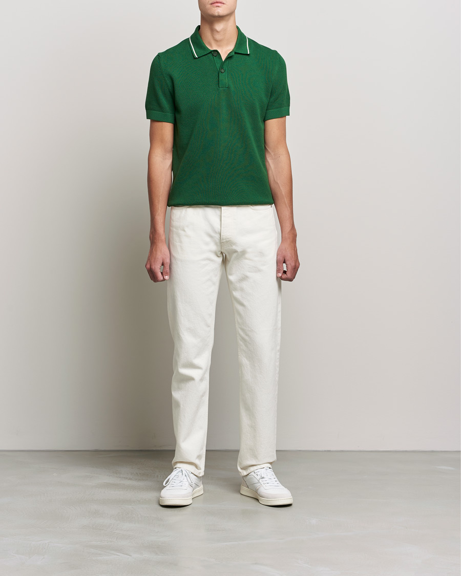 Herre | Polotrøjer | GANT | Textured Knitted Polo Forest Green