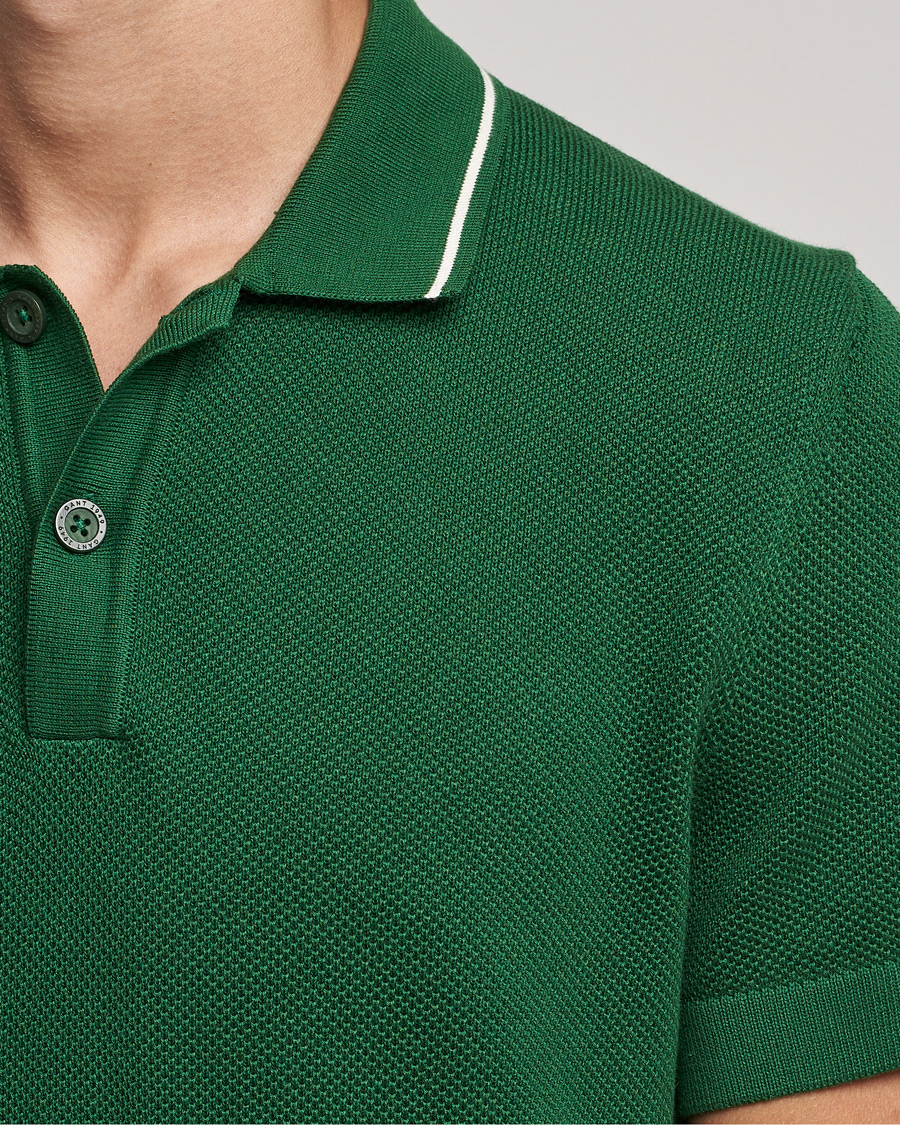 Herre | Polotrøjer | GANT | Textured Knitted Polo Forest Green